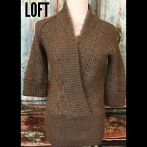 NEW! NWOT LOFT Chunky Knit Shawl Collar Sweater